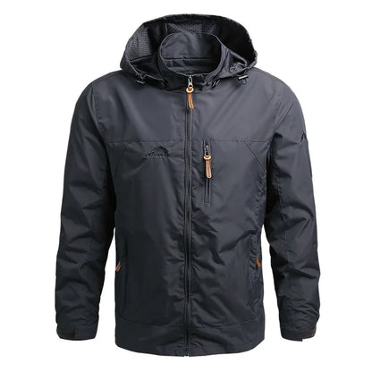 Tactische Windbreaker Jas Heren – Waterdichte Outdoor Jas met Afneembare Capuchon, Lichtgewicht en Ademend voor Lente en Herfst