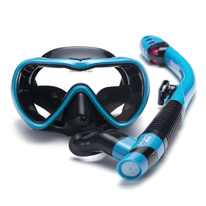 Lekvrije Snorkelset | Anti-Fog Zwembril met Gehard Glas en Dry Top Snorkel voor Snorkelen en Duiken