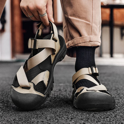 Zomerse Casual Herensandalen – Comfortabele Ademend Roman Outdoor Slippers met Antislip Zool