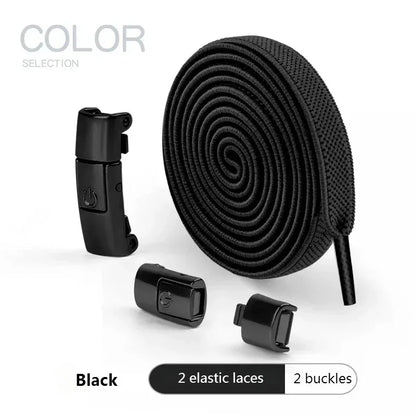 8 mm elastische Schnürsenkel zum Binden – flache Schnürsenkel mit Druckknopfverschluss für Turnschuhe und Freizeitschuhe
