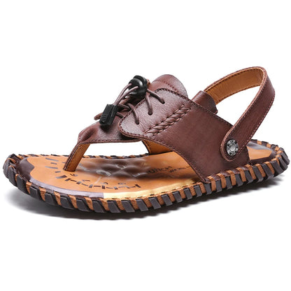 Zomer Heren Sandalen Comfort – Casual Outdoor Schoenen, Echt Koeienleer, Gladiator Stijl, Strand