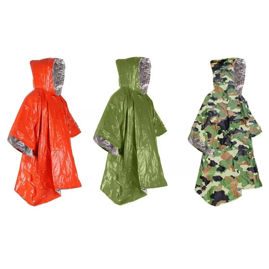Notfall-Poncho – wasserdichter Poncho aus Aluminiumfolie für Isolierung und Überleben