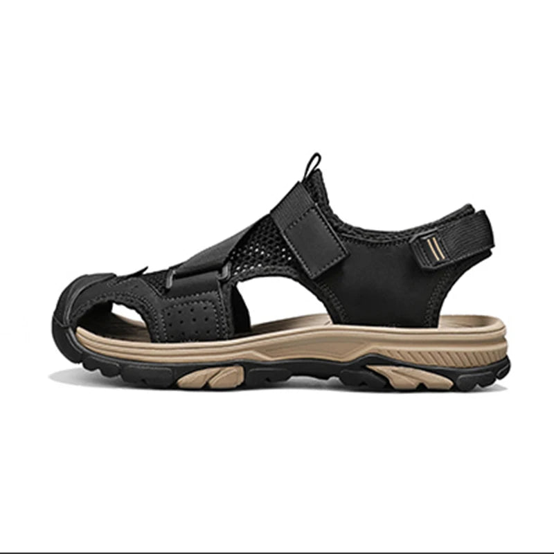 Nieuwe Heren Outdoor Sandalen – Lichtgewicht, Niet-Slip Cross-Strap Sandalen van Kunstleer voor Strand en Casual Gebruik