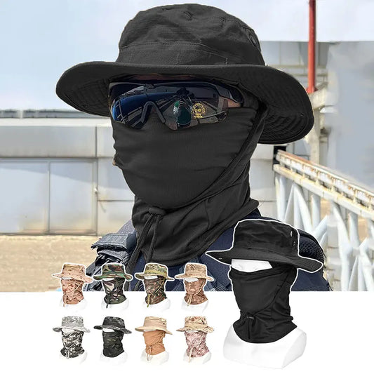Tactical Camouflage Hat with UV Protection - Adjustable Outdoor Boonie Hat for Hiking, Fishing and Sun Protection