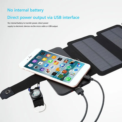 Faltbares Solar-Ladepanel – 5 V 1 A USB-Ausgang, tragbares multifunktionales Camping-Werkzeug