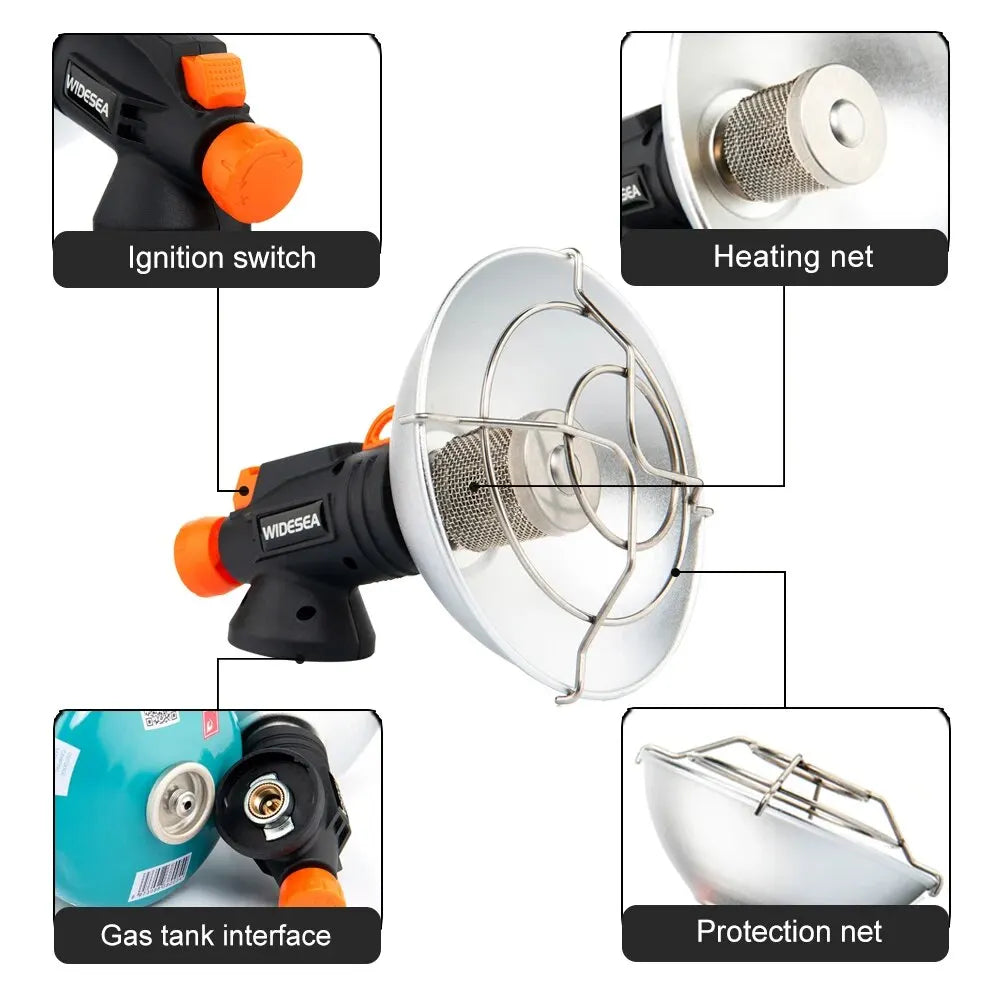 Campingkachel RVS – Draagbare Outdoor Gasbrander met Aansteker, Winter Verwarming en Survival Stove