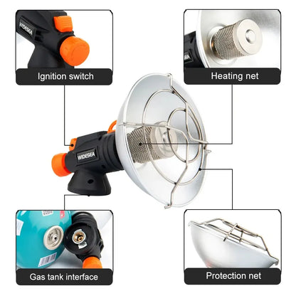 Campingkachel RVS – Draagbare Outdoor Gasbrander met Aansteker, Winter Verwarming en Survival Stove