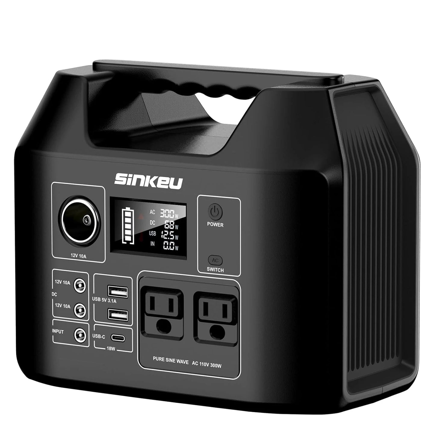 Draagbare Powerstation 300W/150W – LiFePO4 Solar Generator met AC/DC/USB/USB-C, 80000mAh voor Camping, CPAP & RV