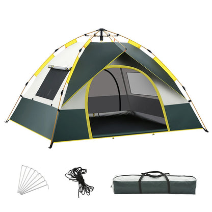 Automatisches Pop-up-Campingzelt für 3–4 Personen – wind- und regenbeständig, UV-Schutz