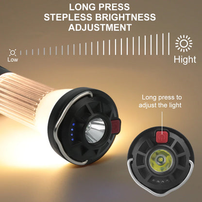 2200mAh Campinglamp met Magnetische Basis | 5 Verlichtingsmodi LED Zaklamp en Noodlamp, Vergelijkbaar met Blackdog Goal Zero Lantern