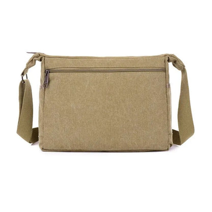 Canvas Schoudertas - Retro Crossbody Unisex Tas, Meerlaagse Opbergruimte, Casual en Duurzaam