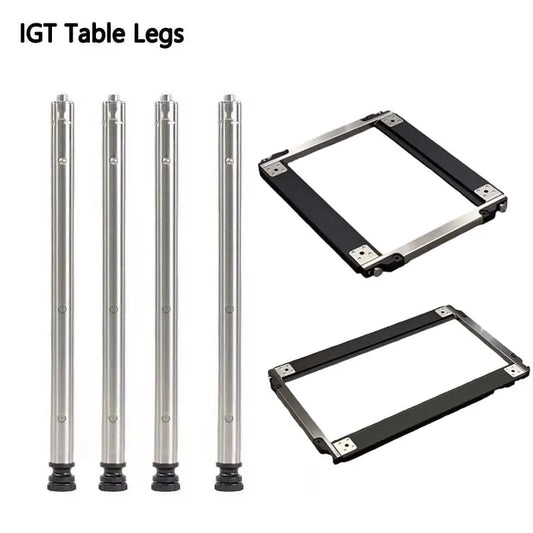 Camping IGT Tafelpoten | Rvs Drie-Gang Telescoop Tafelpoten voor Picknick en Outdoor IGT Setup