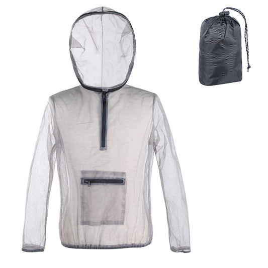 Ultraleichte Anti-Mücken-Mesh-Jacke mit Kapuze – atmungsaktive Insektenschutzkleidung für Camping, Gartenarbeit und Outdoor