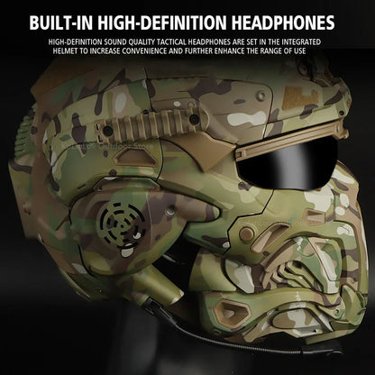 W-Ronin Assault Helmet – Tactical FAST Helmet with Built-in Communication Headset, Anti-Fog Fan and Interchangeable Lens