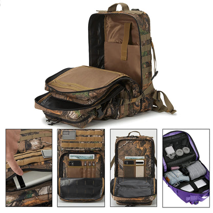45L Tactische Rugzak met Molle – Grote Outdoor Backpack voor 3 Dagen Hiking, Trekking & Kamperen