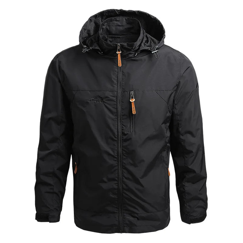Tactische Windbreaker Jas Heren – Waterdichte Outdoor Jas met Afneembare Capuchon, Lichtgewicht en Ademend voor Lente en Herfst