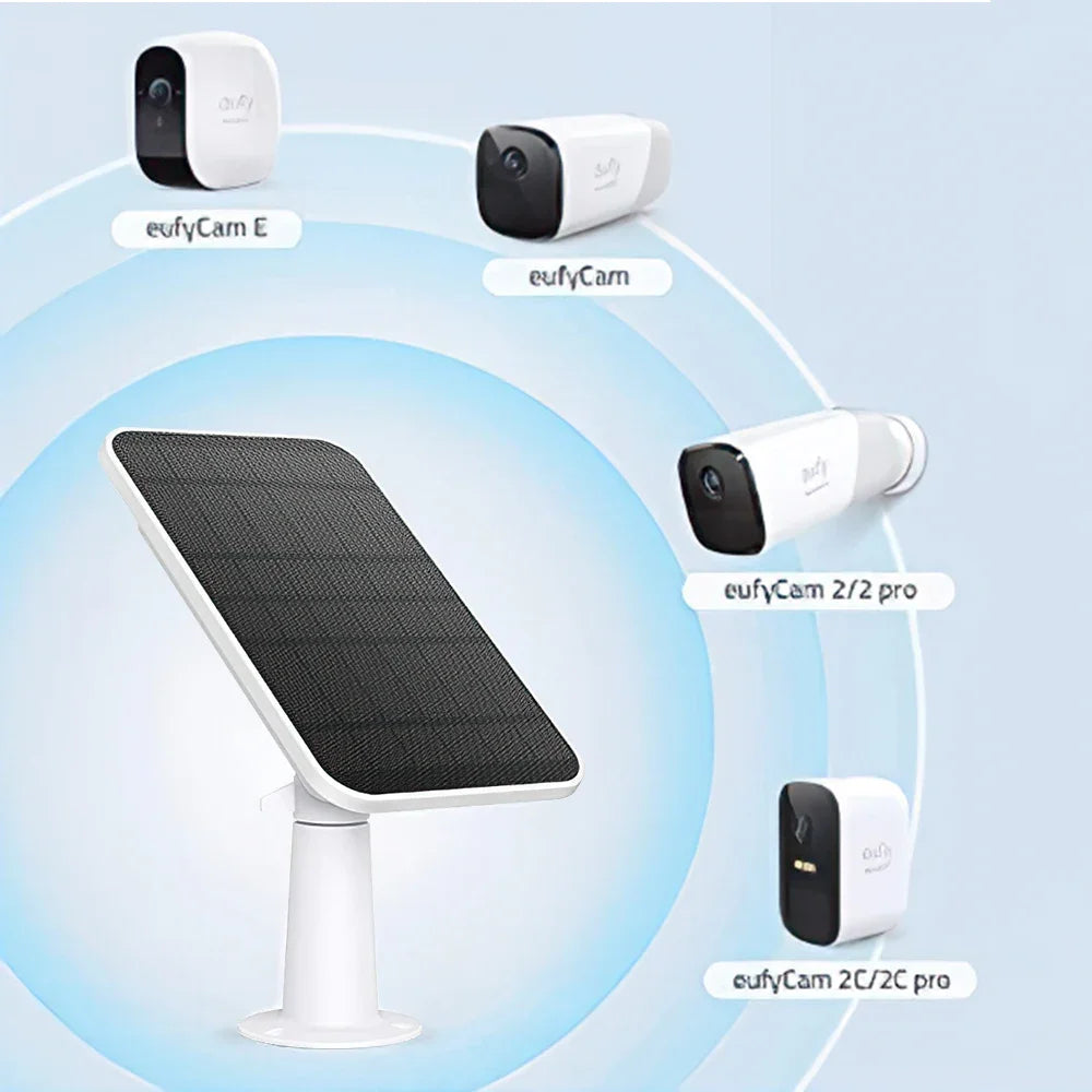 4-W-Solarpanel für Eufy Eufycam – 2/2 Pro/2C/2C Pro/E, mit 9,8 Fuß langem Kabel und 360°-Halterung