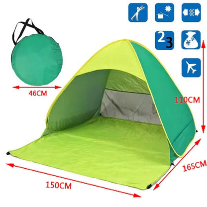Snelle Automatische Strandtent – Draagbare UPF50+ Zonnescherm Tent voor Camping, Vissen & Outdoor