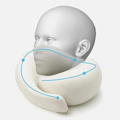 Travel Neck Pillow – U-vormig Geheugenfoam Reiskussen voor Neksteun, Anti-Snurk en Ademhaling, Verstelbaar en Draagbaar