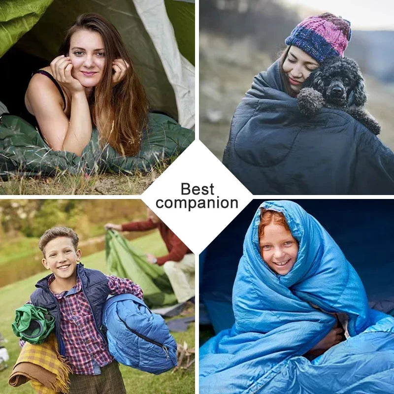 Leichter 4-Jahreszeiten-Schlafsack – warmer Umschlagschlafsack für Outdoor-Rucksacktouren und Camping
