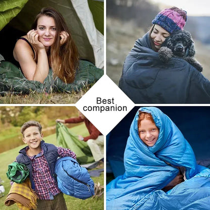 Leichter 4-Jahreszeiten-Schlafsack – warmer Umschlagschlafsack für Outdoor-Rucksacktouren und Camping