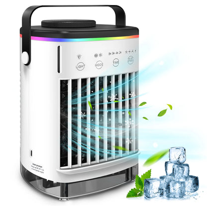 Draagbare Mini Aircooler – USB Evaporatieve Ventilator met Luchtbevochtiger & Luchtreiniger voor Thuis