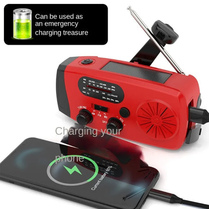 Handkurbel- und Solar-Wetterradio – 2000 mAh AM/FM/NOAA-Notfallradio mit Powerbank und Taschenlampe