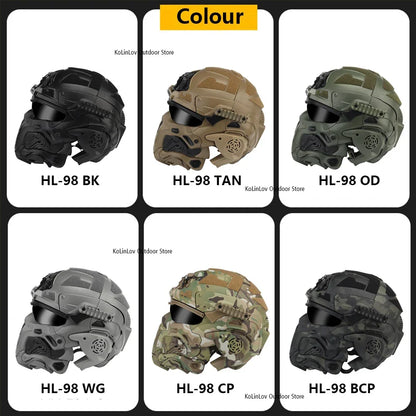 W-Ronin Assault Helmet – Tactical FAST Helmet with Built-in Communication Headset, Anti-Fog Fan and Interchangeable Lens