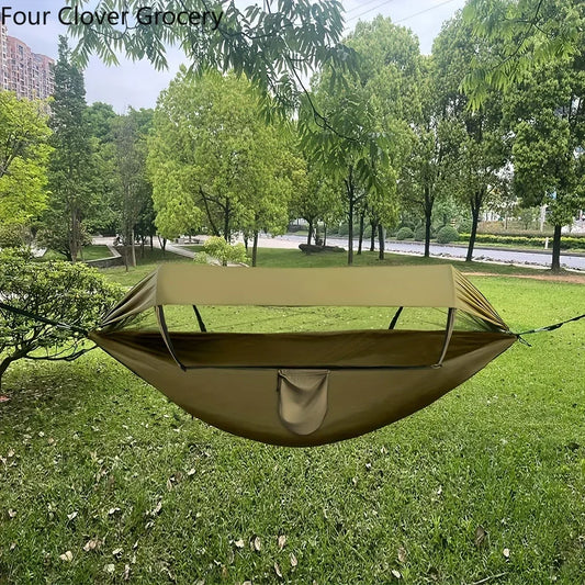 3-in-1-Camping-Hängematte mit Moskitonetz und Sonnenschutz – Robuste Outdoor-Hängematte für Reisen, Rucksacktouren und Parks