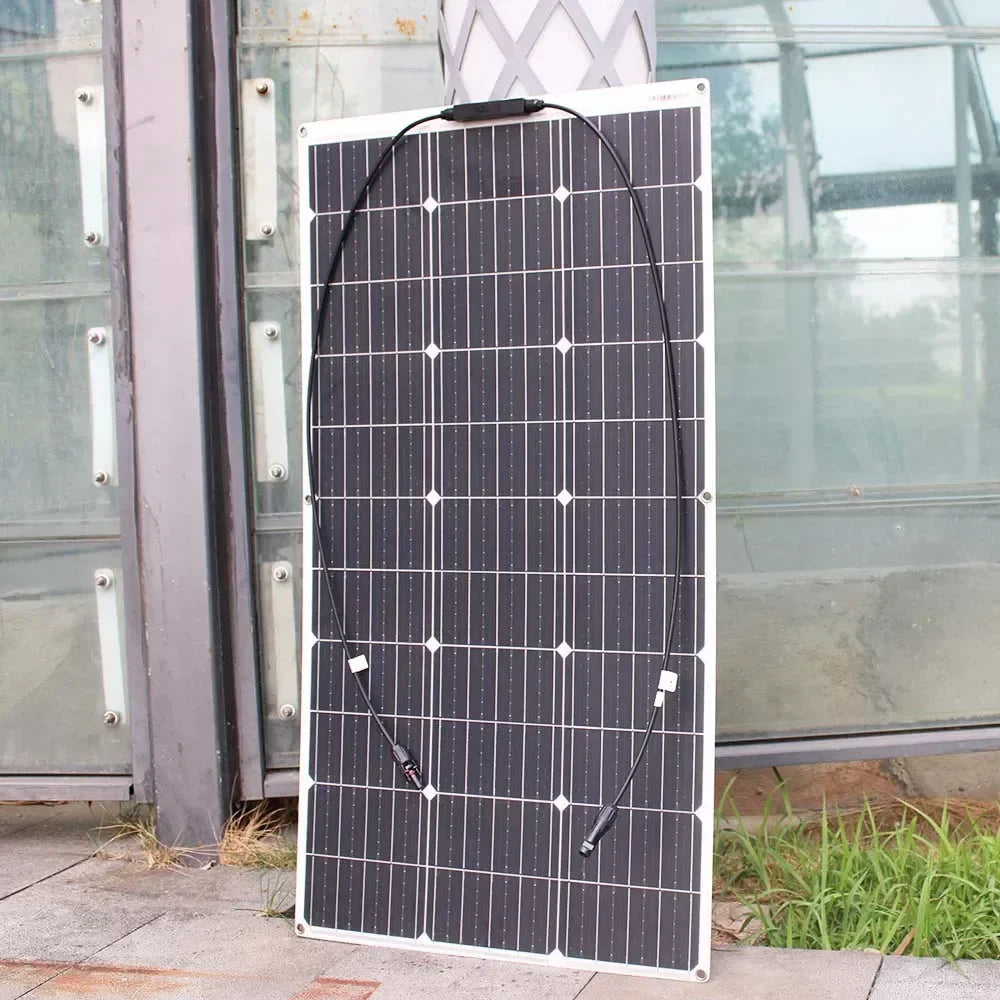 12V Flexibel Monokristallijn Zonnepaneel – 100W tot 600W Waterdicht Solar Panel voor RV & Boot