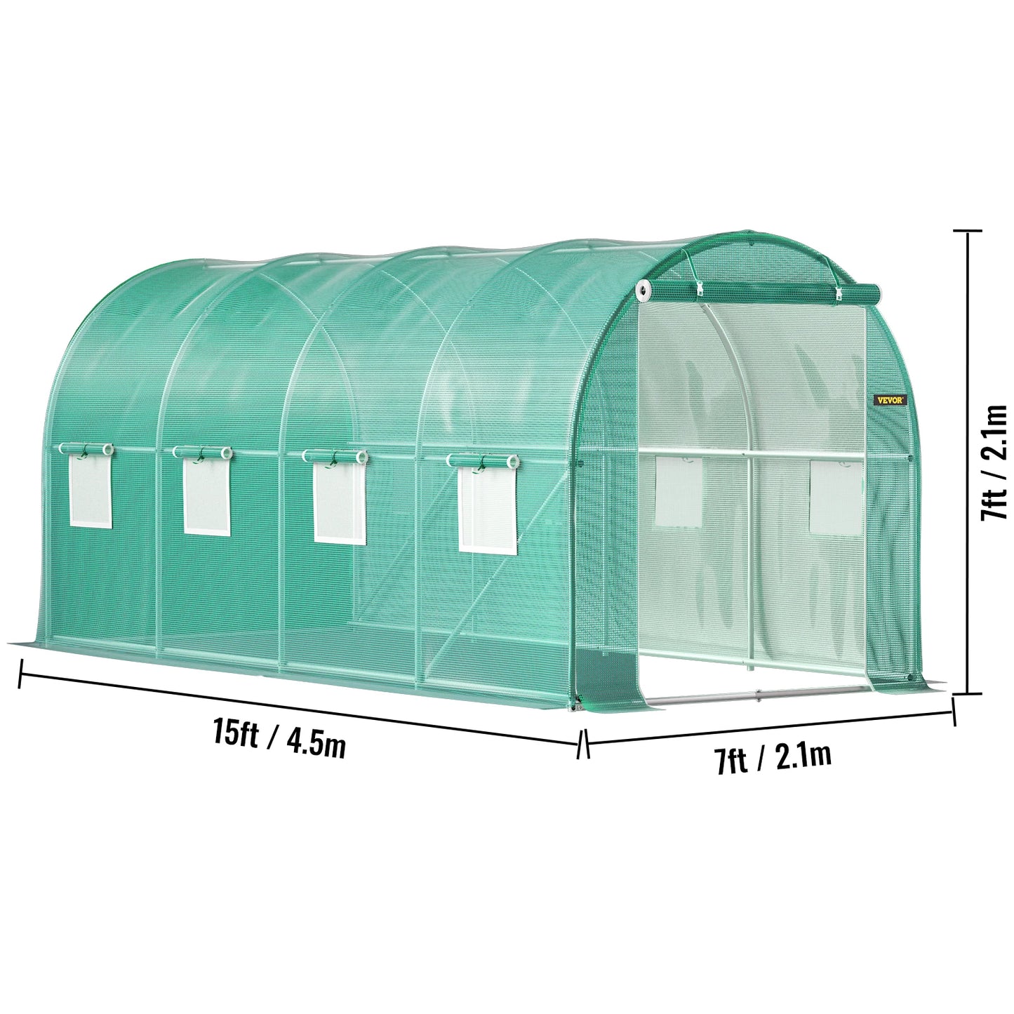 Walk-in Tunnel Kas – Duurzame tunnelkas met gegalvaniseerd frame en waterdichte hoes, verkrijgbaar in meerdere maten