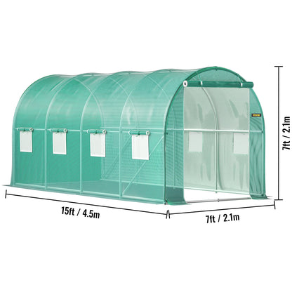 Walk-in Tunnel Kas – Duurzame tunnelkas met gegalvaniseerd frame en waterdichte hoes, verkrijgbaar in meerdere maten