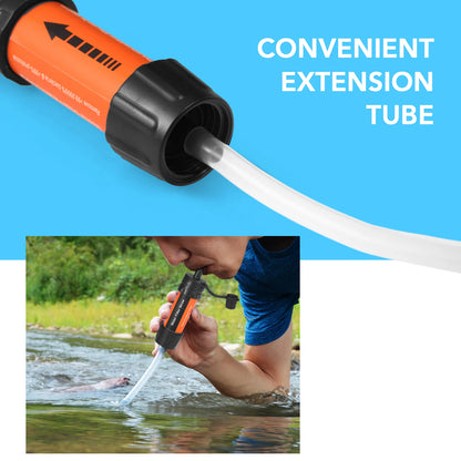 Tragbarer Wasserfilter-Strohhalm – Notfall-Wasserreiniger für Camping, Wandern und Überleben