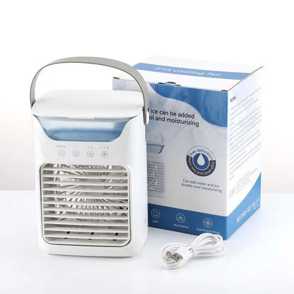 Persoonlijke Draagbare Aircooler – Mini Evaporatieve Ventilator met Waternevel en 7-Kleuren LED Licht