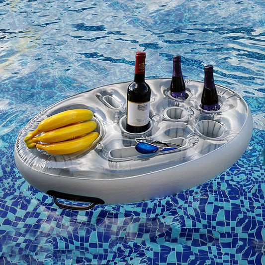 Opblaasbare Pool Float met IJsdoos - 70cm Drink Koeler met Cup Holders en Party Tray voor Zwembad Feesten