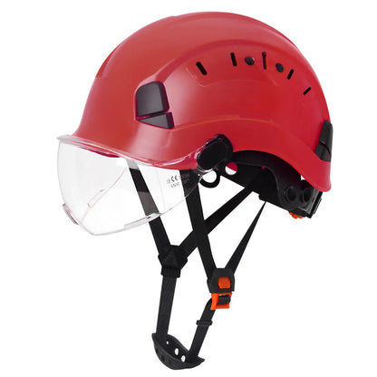 CE Veiligheidshelm met Bril – Ademend ABS Bouwhelm voor Bouw, Industrie & Redding