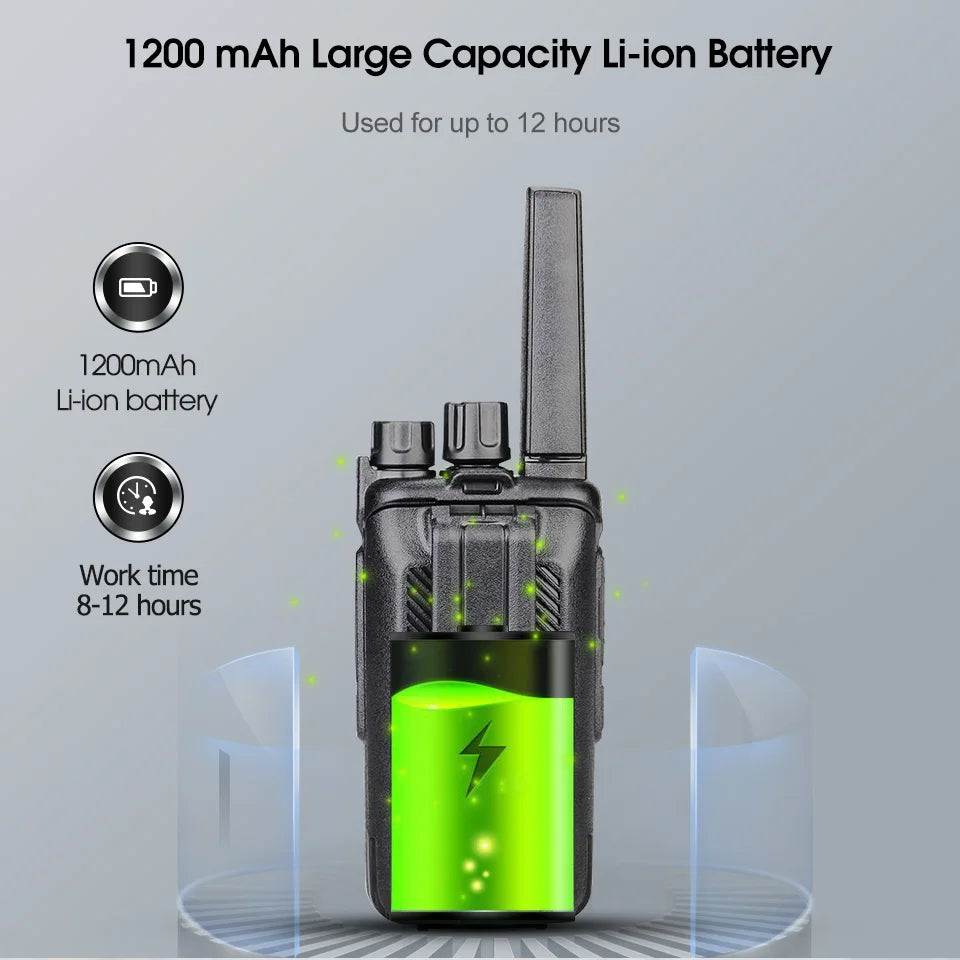 RT668 Walkie Talkie (2 Stück) – PMR 446/FRS 462 MHz, tragbares Funkgerät für Hotels, Cafés und Teamkommunikation