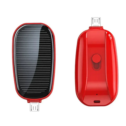 Mini Solar Keychain Powerbank – Draagbare Draadloze Pocket Charger met USB-C, Geschikt voor iPhone & Android