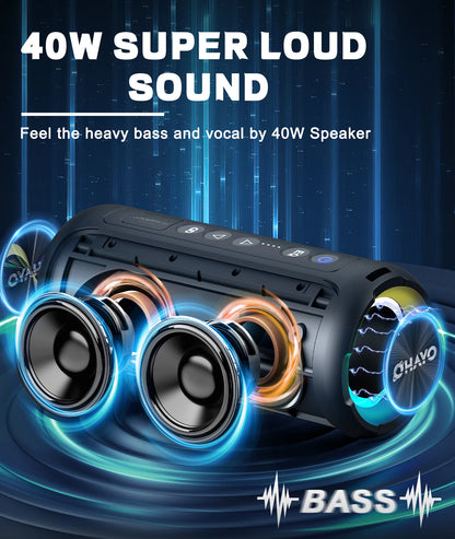 X8 Pro Bluetooth Speaker – 40W Draadloze Stereo Geluid, Diepe Bass, IPX7 Waterdicht, 30U Playtime, 7 Kleuren Licht, 3 EQ Modus