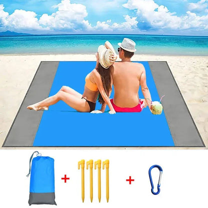 Oversized Beach Towel Mat, Sand-Free en Waterdichte Strandmat, Winddichte Picnic Deken met 4 Haringen voor Buiten en Kamperen