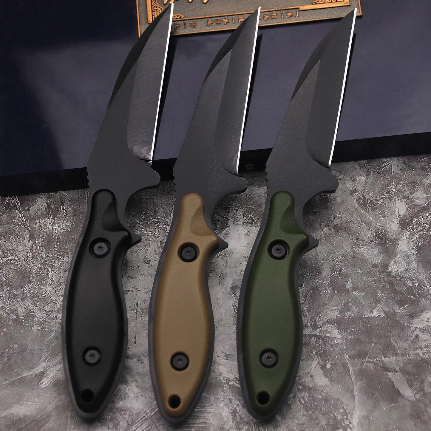 440C Full-Tang Outdoor Survival Messer mit Scheide – Camping- und Jagdmesser, 20 cm, Nylongriff
