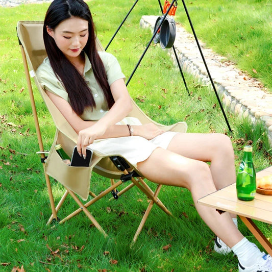 Camping Moon Chair - Ultralichte Vouwstoel met Rugleuning, Aluminium, Voor Outdoor, Kamperen en Vissen