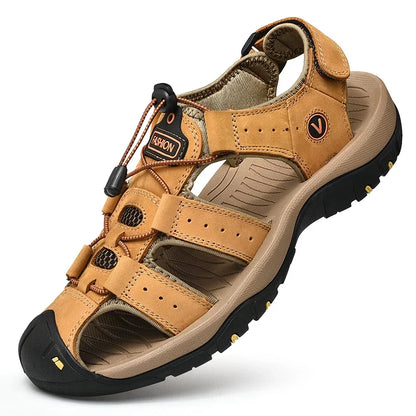 Zomerse Herensandalen – Kunstleren Casual Outdoor Sandalen met Elastische Band, Romeinse Stijl, Maat 38-48