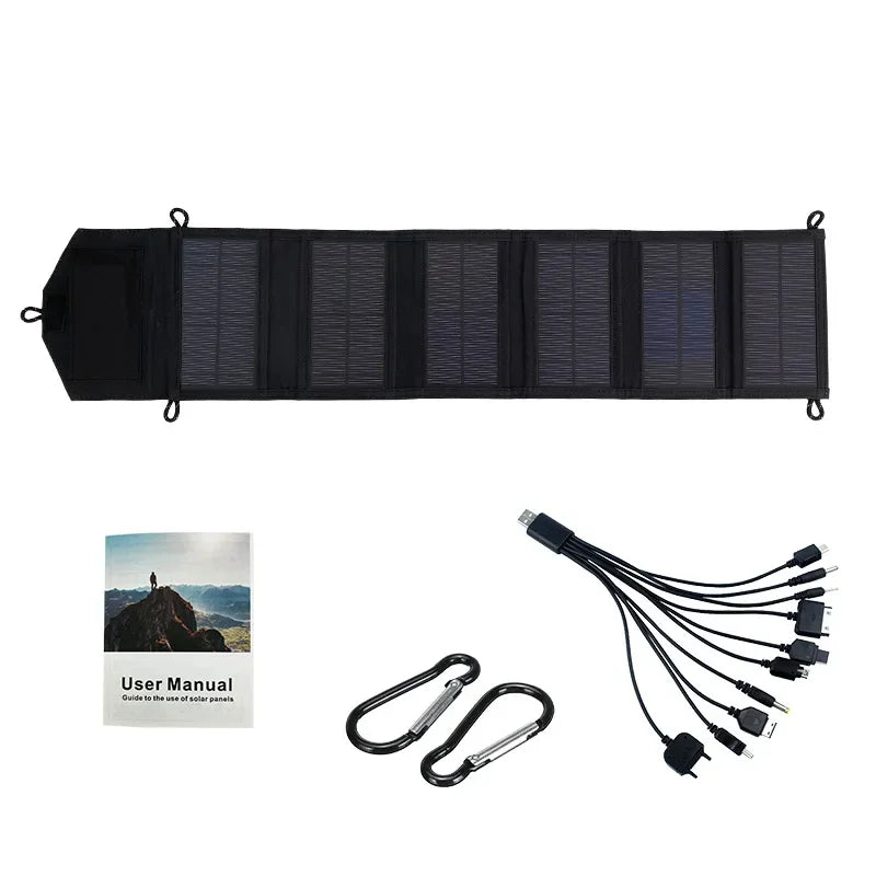 6-voudig 800W Opvouwbaar Zonnepaneel | 20W/h Draagbare Monokristallijne Solar Charger met USB 5V DC