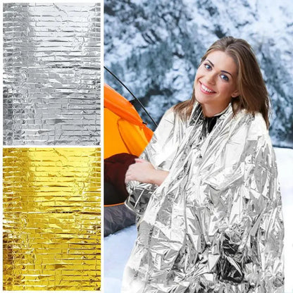 Polyester Film Survival Blanket, Waterdichte Nooddeken voor Camping, Hiking en Outdoor, Compact en Isolerend