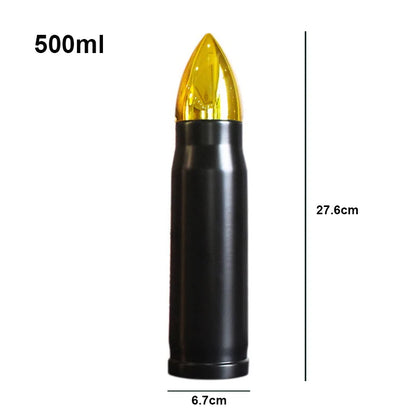Bullet Thermos – Doppelwandige Edelstahlflasche im Militärstil für den Außenbereich (350 ml/500 ml/1000 ml)