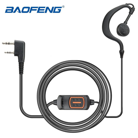 Baofeng-Headset – G-förmiger Ohrhörer mit Mikrofon und PTT für UV-5R, UV-13 PRO, UV-S9 Plus, AR-518 und mehr Walkie-Talkie-Zubehör