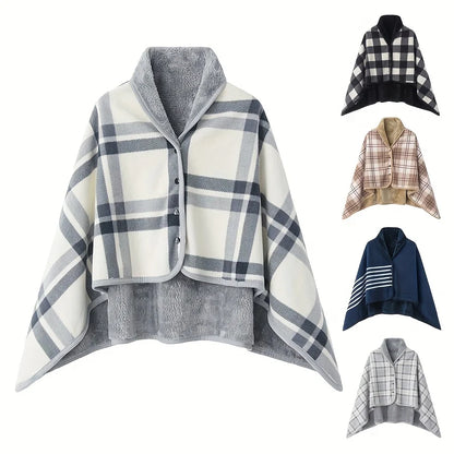 Draagbare Sjaaldeken – Flanellen Casual Office Deken met Drukknopen – Warm en Comfortabel