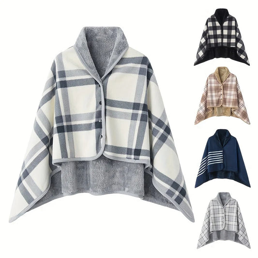 Draagbare Sjaaldeken – Flanellen Casual Office Deken met Drukknopen – Warm en Comfortabel
