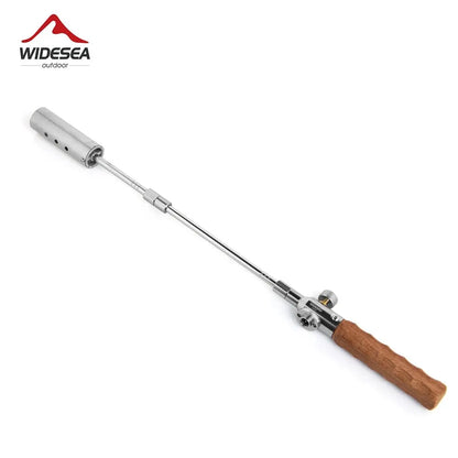 Camping Long Flame Igniter | Draagbare Gasbrandblazer met Houten Handvat voor BBQ, Picknick en Outdoor Koken